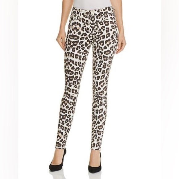 MOTHER High-Waist Looker Ankle Fray Leopard Skinny Jeans in Touch of Tiger 24 - Picture 10 of 10